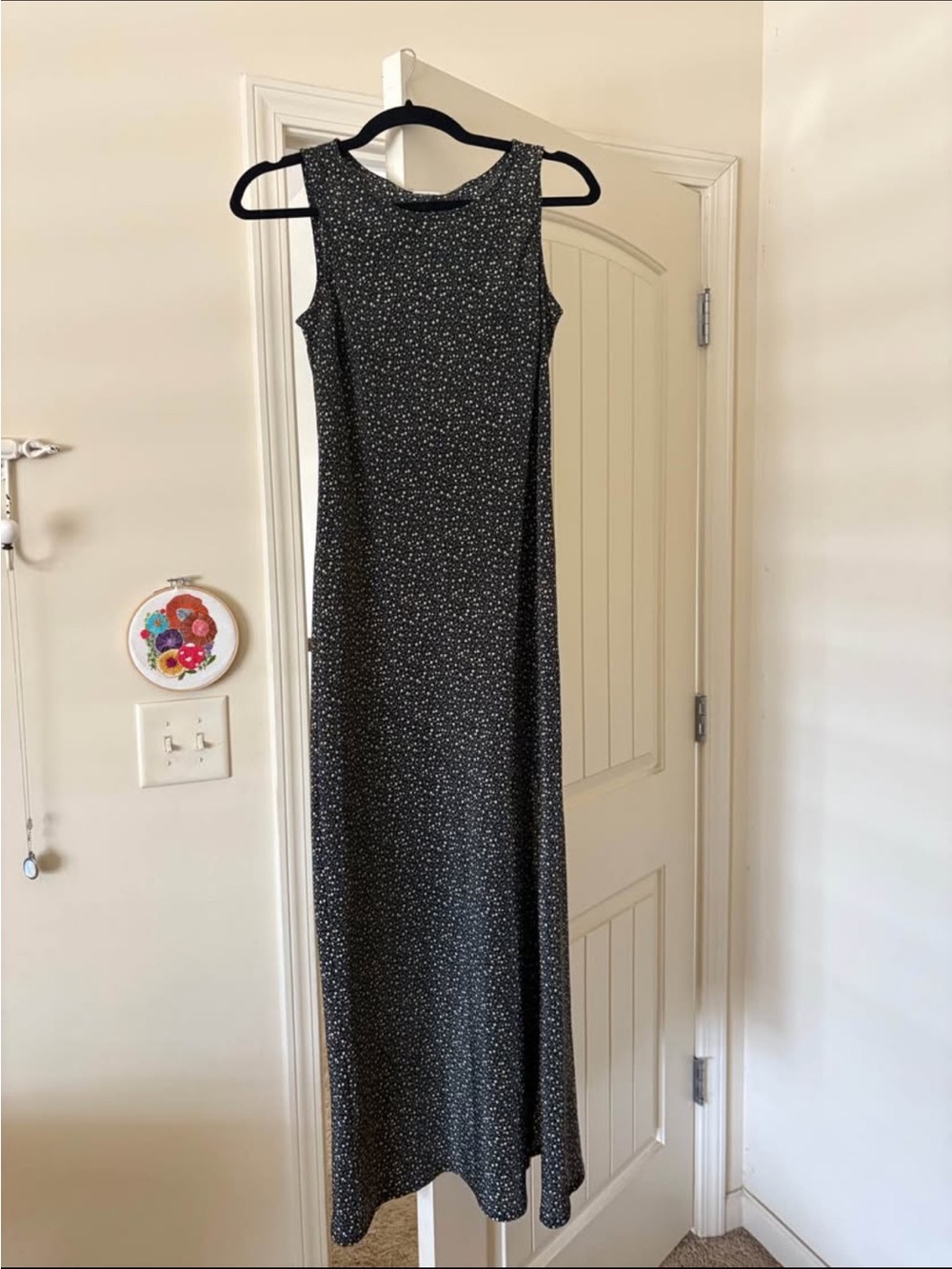 Vintage Floral Maxi Dress with Slit